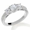Thumbnail Image 1 of 1 CT. T.W. Diamond Three Stone Two Row Ring in 14K White Gold
