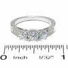 Thumbnail Image 3 of 1 CT. T.W. Diamond Three Stone Two Row Ring in 14K White Gold