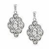 Thumbnail Image 1 of 1/2 CT. T.W. Diamond Waffle Earrings in 14K White Gold