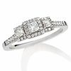 Thumbnail Image 1 of 1/2 CT. T.W. Princess-Cut Diamond Past Present Future® Framed Ring in 14K White Gold