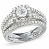 Thumbnail Image 1 of 1-1/2 CT. Certified Colorless Diamond Framed Split Shank Engagement Ring in 18K White Gold