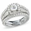 Thumbnail Image 0 of 1-1/2 CT. Certified Colorless Diamond Framed Split Shank Engagement Ring in 18K White Gold