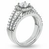 Thumbnail Image 1 of 1-1/2 CT. Certified Colorless Diamond Framed Split Shank Engagement Ring in 18K White Gold