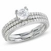 Thumbnail Image 1 of 1-1/4 CT. Certified Colorless Diamond Double Row Engagement Ring in 18K White Gold