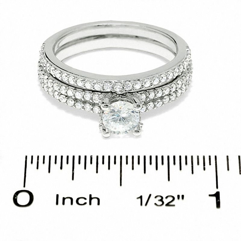 1-1/4 CT. Certified Colorless Diamond Double Row Engagement Ring in 18K White Gold