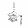 Thumbnail Image 0 of Diamond Accent Graduation Cap Charm in Sterling Silver