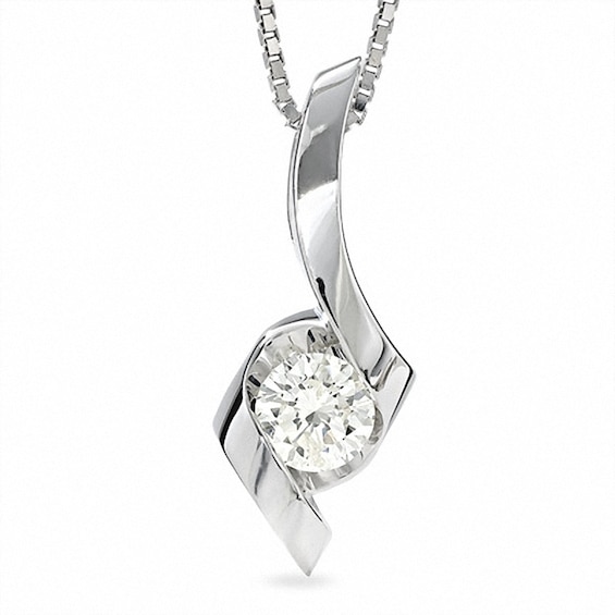 Sirenaâ¢ 1/2 CT. Diamond Solitaire Pendant in 14K White Gold