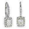 Thumbnail Image 0 of 1 CT. T.W. Radiant-Cut Diamond Leverback Earrings in 14K White Gold