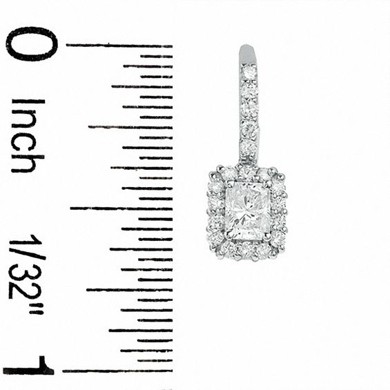 1 CT. T.w. Radiant-Cut Diamond Leverback Earrings in 14K White Gold