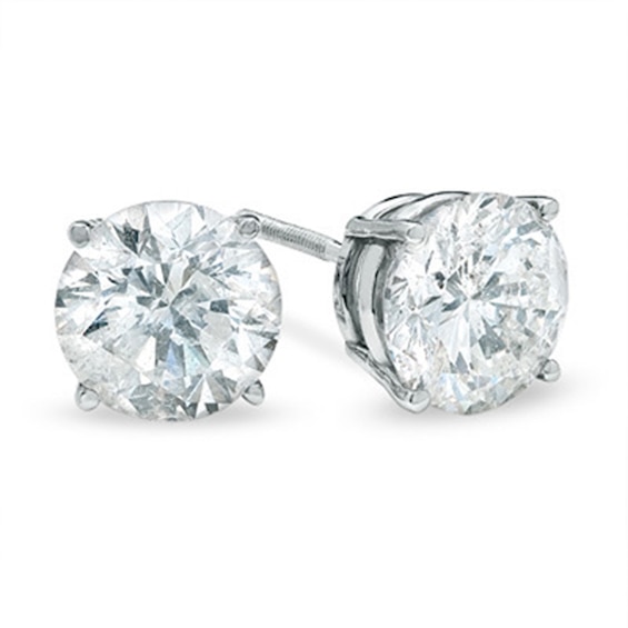 3 CT. T.w. Diamond Solitaire Stud Earrings in 14K White Gold
