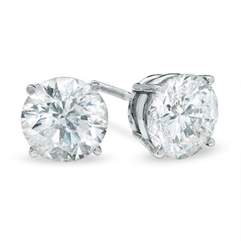 Main Image 1 of 3 CT. T.W. Diamond Solitaire Stud Earrings in 14K White Gold
