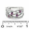 Thumbnail Image 3 of Pink Sapphire and Diamond Orbit Band in 14K White Gold