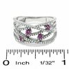 Thumbnail Image 2 of Pink Sapphire and Diamond Orbit Band in 14K White Gold