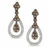 Thumbnail Image 1 of 1 CT. T.W. Champagne and White Diamond Teardrop Earrings in 10K White Gold