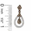 Thumbnail Image 2 of 1 CT. T.W. Champagne and White Diamond Teardrop Earrings in 10K White Gold