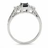 Thumbnail Image 2 of Blue and White Sapphire Ring in 14K White Gold