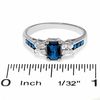 Thumbnail Image 3 of Blue and White Sapphire Ring in 14K White Gold