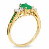 Thumbnail Image 2 of Emerald-Cut Emerald and White Sapphire Ring in 14K Gold