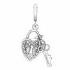 Thumbnail Image 1 of Diamond Accent Key and Heart Charm in Sterling Silver