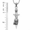 Thumbnail Image 1 of Ed Hardy Skull and Dagger Stainless Steel Pendant with Lab-Created Rubies