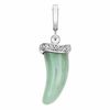 Thumbnail Image 1 of Jade and Diamond Accent Italian Horn Charm in Sterling Silver
