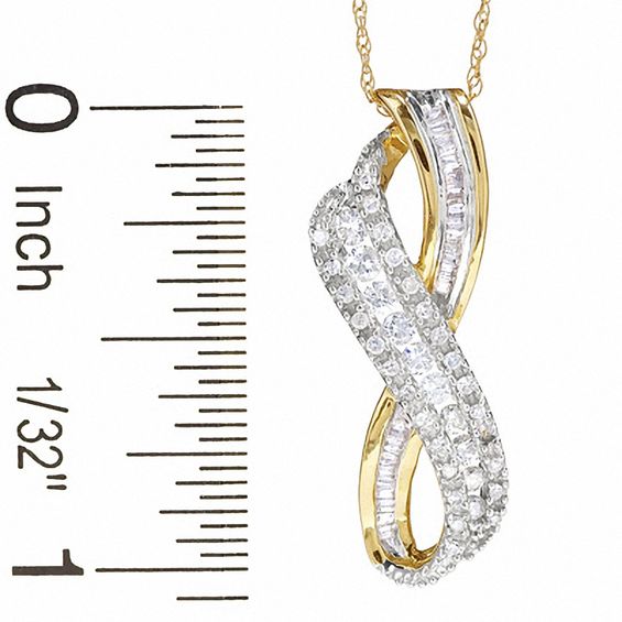 1/2 CT. T.w. Diamond Twist Pendant in 10K Gold