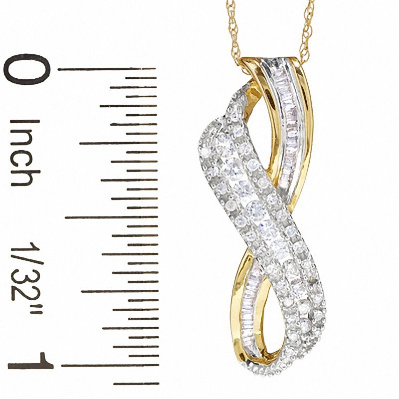 Main Image 2 of 1/2 CT. T.W. Diamond Twist Pendant in 10K Gold