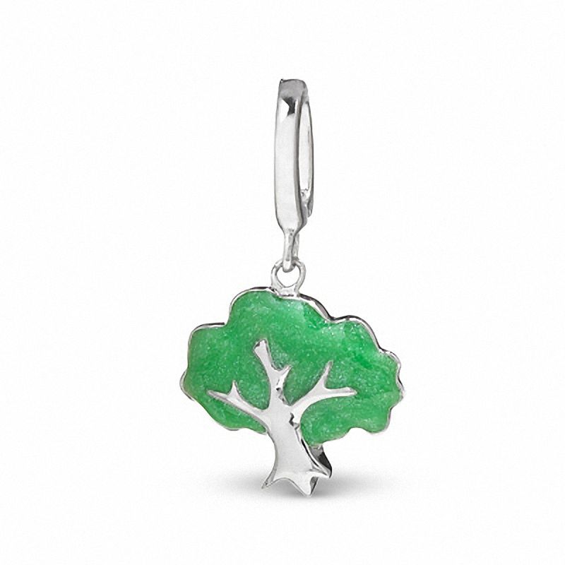 Enamel Tree Charm in Sterling Silver