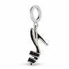 Thumbnail Image 1 of Black Enamel Slip On High Heel Shoe Charm in Sterling Silver