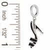Thumbnail Image 2 of Black Enamel Slip On High Heel Shoe Charm in Sterling Silver