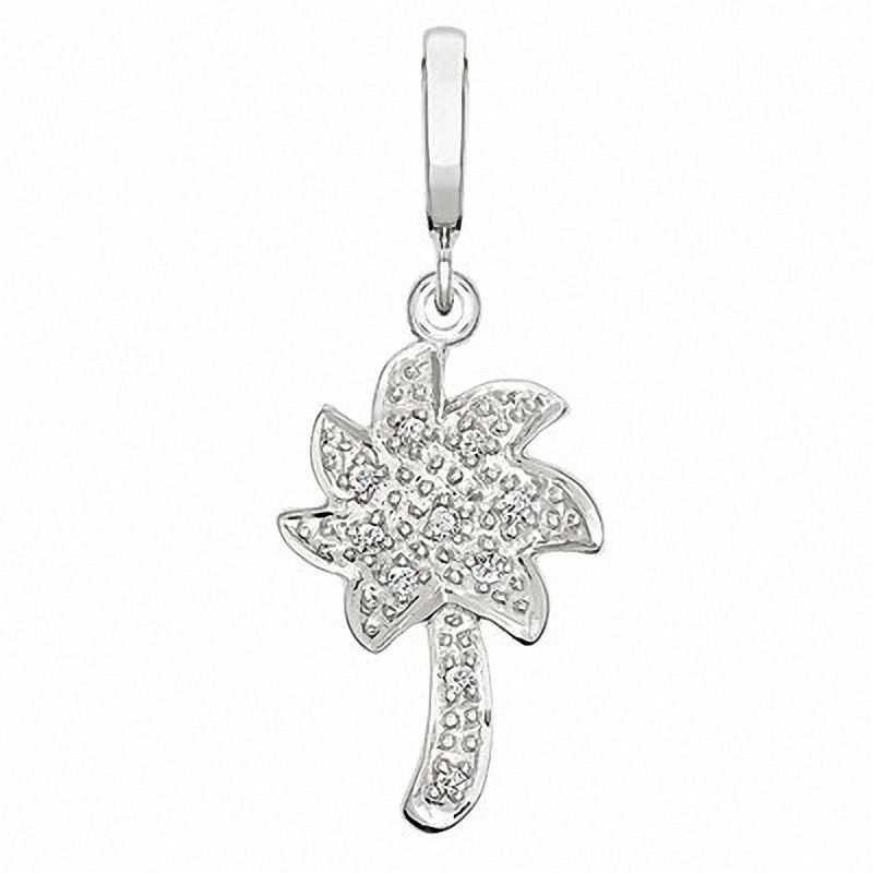 Main Image 1 of Diamond Accent Palm Tree Charm in Sterling Silver