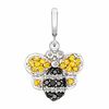 Thumbnail Image 1 of 1/7 CT. T.W Enhanced Black and White Diamond and Citrine Bee Charm in Sterling Silver