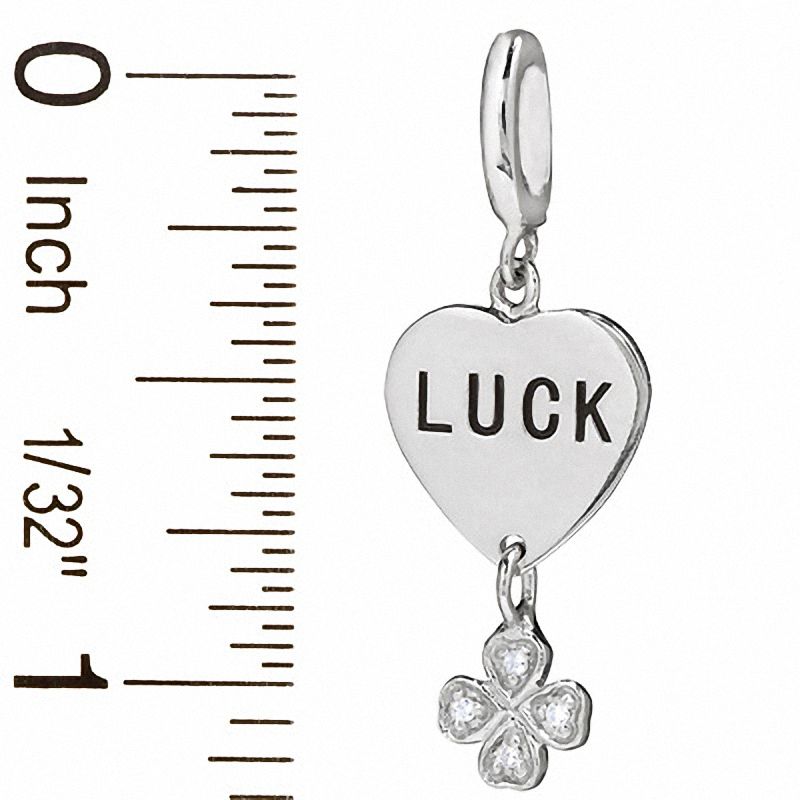 Main Image 2 of Diamond Accent "Lucky" Charm in Sterling Silver
