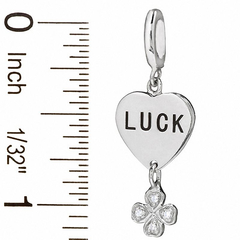 Diamond Accent "Lucky" Charm in Sterling Silver