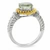 Thumbnail Image 2 of Green Quartz and Diamond Rope Ring in 10K Gold and Sterling Silver