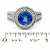 Thumbnail Image 3 of Lab-Created Ceylon Sapphire and Diamond Ring in Sterling Silver