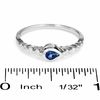 Thumbnail Image 2 of Pear Lab-Created Ceylon Sapphire Stack Ring with Diamond Accents in 10K White Gold