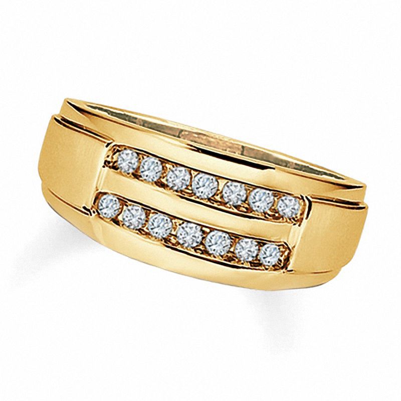 Main Image 1 of 1/3 CT. T.W. Diamond Double Row Ring in 10K Gold