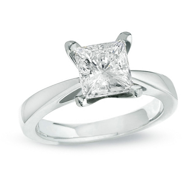 Celebration Lux® 3 CT. Princess-Cut Diamond Solitaire Engagement Ring in 14K White Gold (I/SI2)