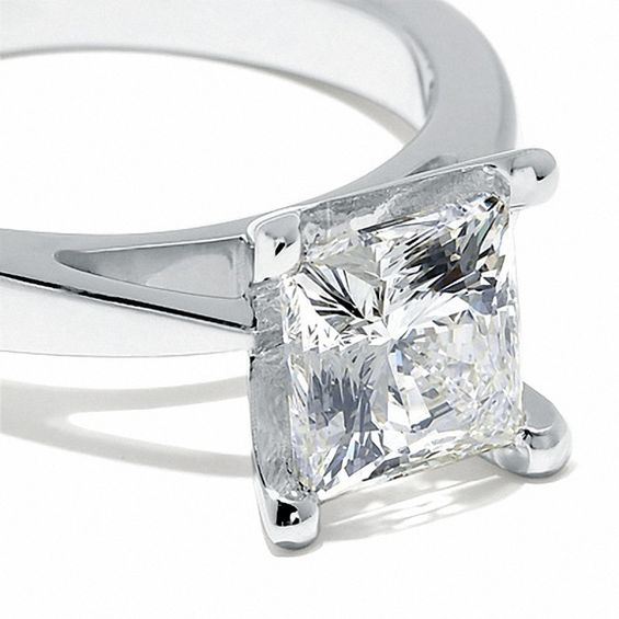 Celebration Lux® CT. Princess-Cut Certified Diamond Solitaire Engagement Ring in 18K White Gold (I/Si2