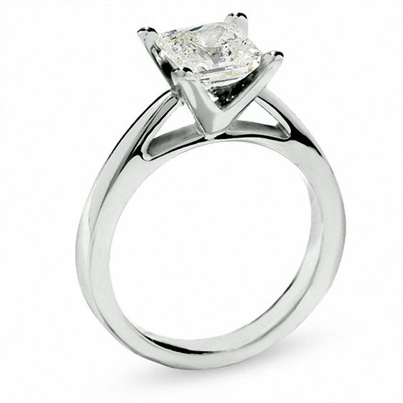 Celebration Lux® CT. Princess-Cut Certified Diamond Solitaire Engagement Ring in 18K White Gold (I/Si2