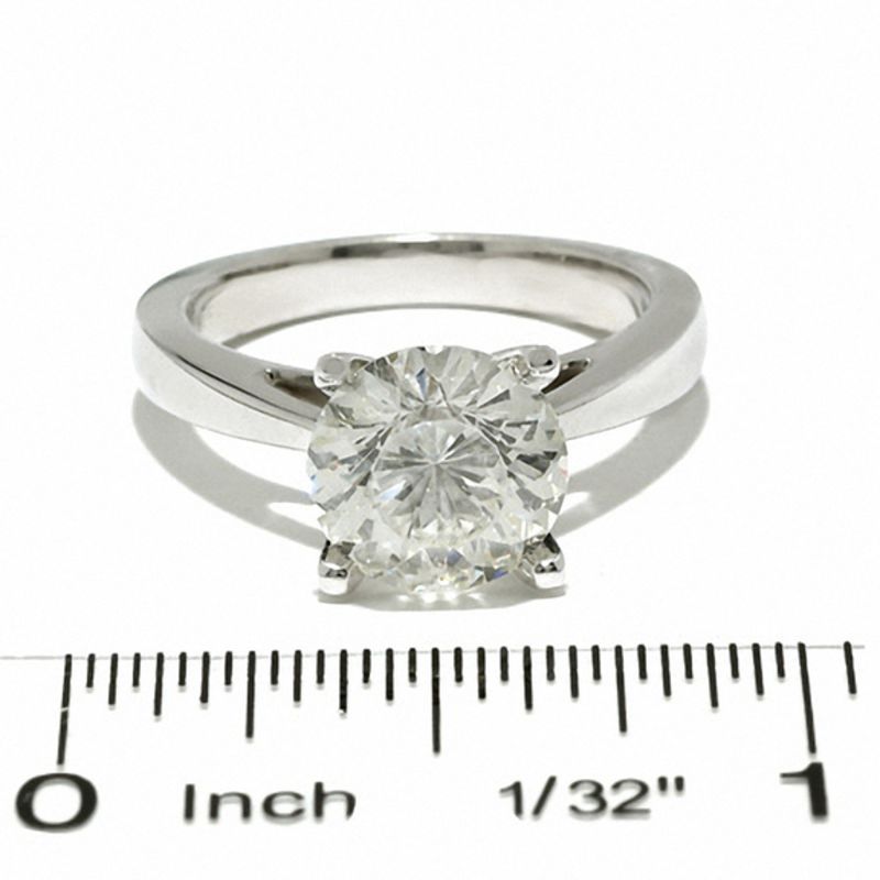 Main Image 4 of Celebration Lux® 3 CT. Princess-Cut Certified Diamond Solitaire Engagement Ring in 18K White Gold (I/SI2)