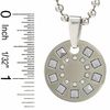 Thumbnail Image 1 of Simmons Jewelry Co. Ladies' Stainless Steel and Tungsten Medallion Pendant with Diamond Accents - 18"