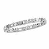 Thumbnail Image 1 of Simmons Jewelry Co. Men's Stainless Steel Beaded Bracelet with Diamond Accent