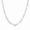 Thumbnail Image 1 of 6.8mm Figaro Pavé Chain Necklace in Sterling Silver - 22"