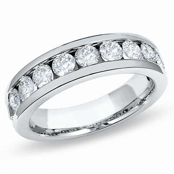 Celebration LuxÂ® 1-1/2 CT. T.w. Certified Diamond Channel Band in 18K White Gold (I/Si2)
