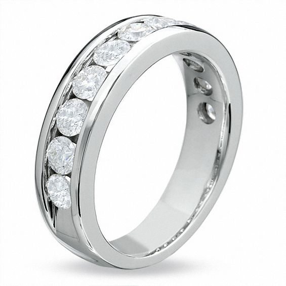 Celebration LuxÂ® 1-1/2 CT. T.w. Certified Diamond Channel Band in 18K White Gold (I/Si2)