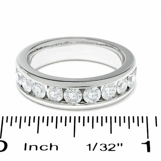 Celebration LuxÂ® 1-1/2 CT. T.w. Certified Diamond Channel Band in 18K White Gold (I/Si2)