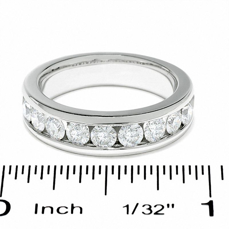 Main Image 3 of Celebration Lux® 1-1/2 CT. T.W. Certified Diamond Channel Band in 18K White Gold (I/SI2)