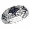 Thumbnail Image 0 of Blue Sapphire and Diamond Three Star Ring in 14K White Gold